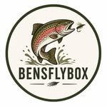 Ben's Fly Box logo — a rainbow trout in a cream medallion